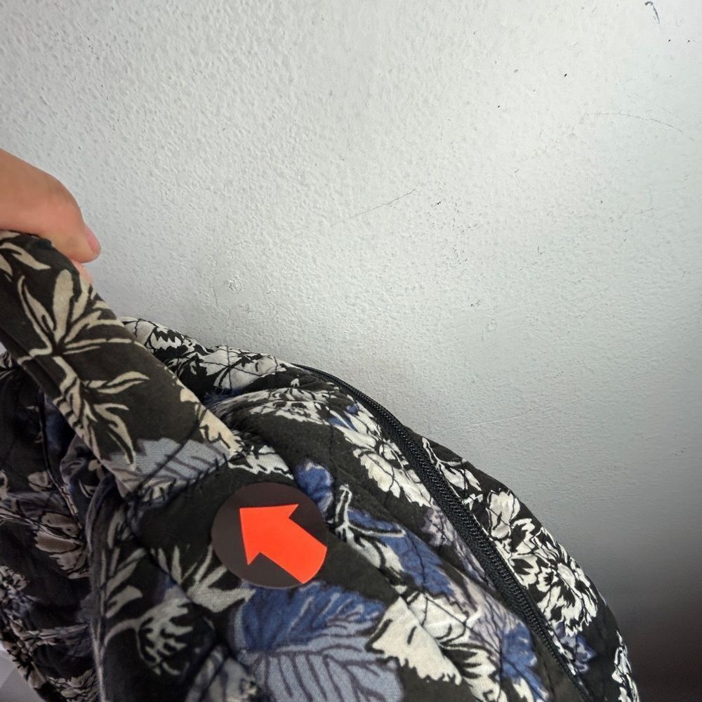 Vera Bradley bookbag black blue everyday casual Campus Backpack floral FLAWED - Picture 7 of 14